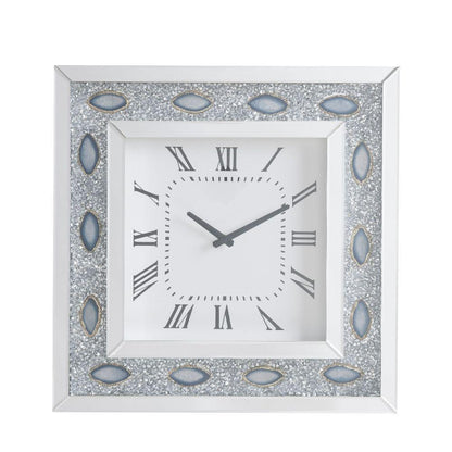 ACME Sonia Wall Clock, Mirrored & Faux Agate