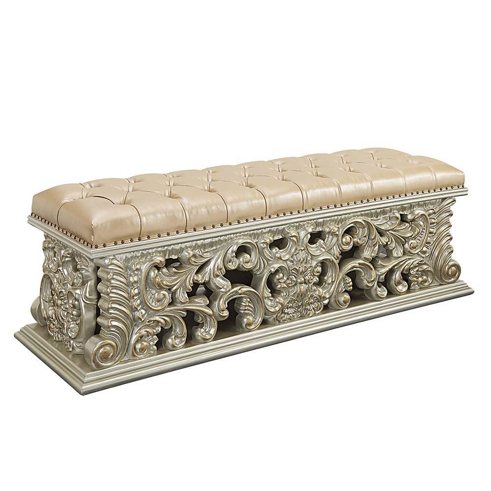 ACME Sorina Bench, Antique Gold Finish