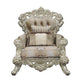 ACME Sorina Chair w/2 Pillows, Velvet, Fabric & Antique Gold Finish