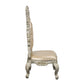 ACME Sorina Side Chair (Set-2), PU & Antique Gold Finish