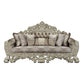 ACME Sorina Sofa w/7 Pillows, Velvet, Fabric & Antique Gold Finish