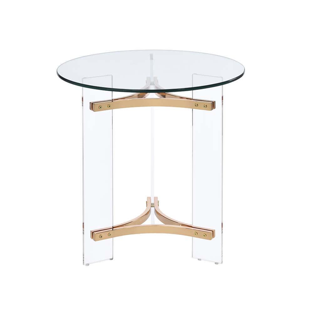 ACME Sosi End Table, Gold Finish