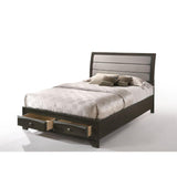 ACME Soteris Eastern King Bed w/Storage, Gray Fabric & Antique Gray  26537EK