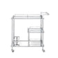 ACME Splinter Serving Cart, Clear Glass & Chrome Finish