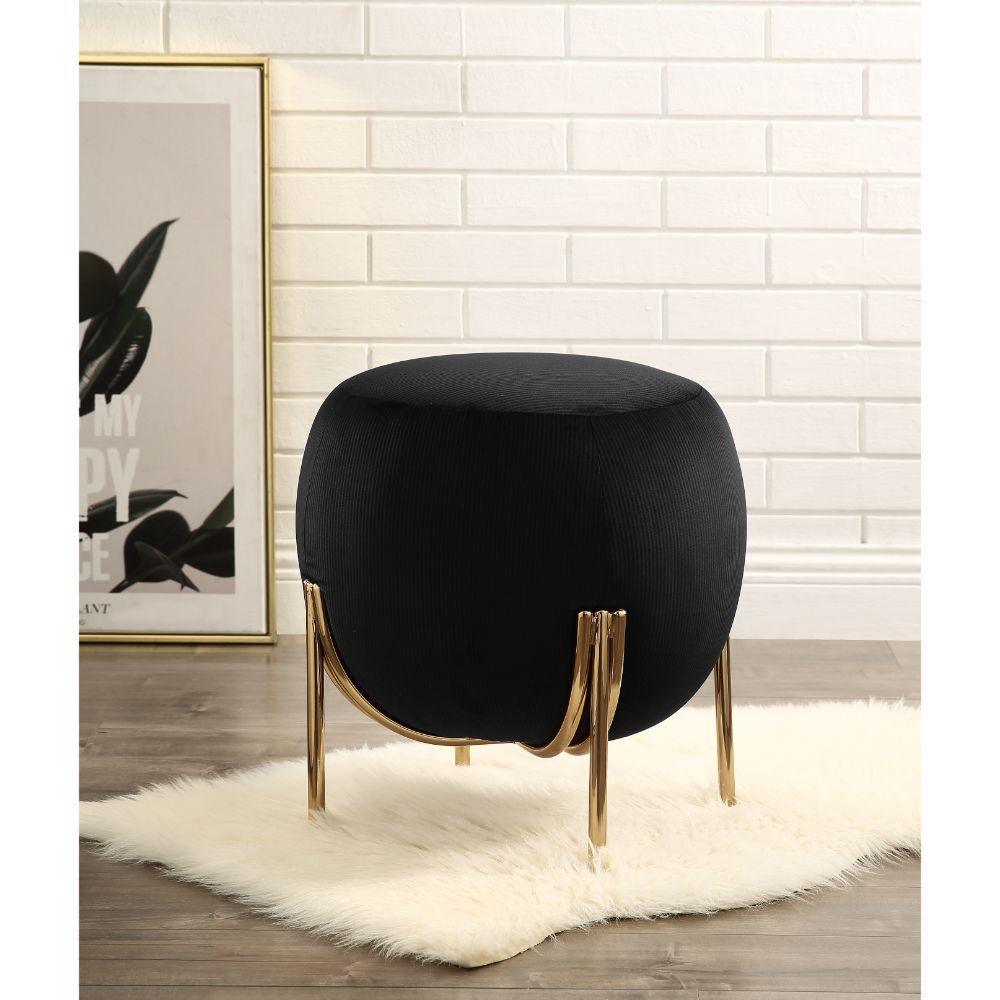 ACME Spraxis Ottoman, Black Corduroy