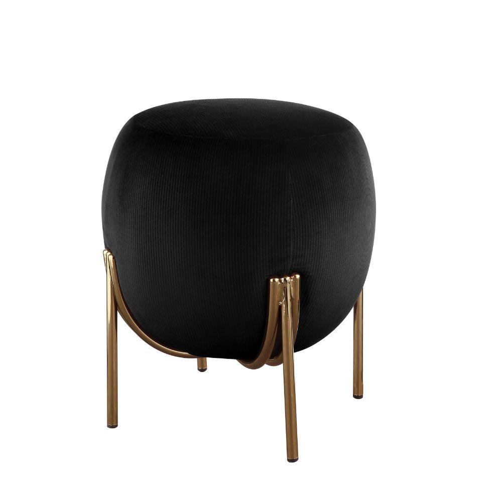 ACME Spraxis Ottoman, Black Corduroy