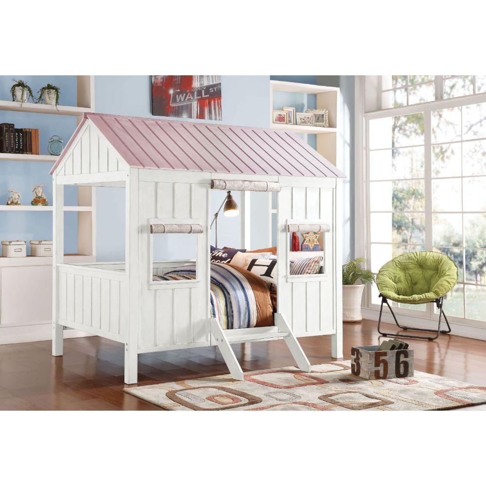 ACME Spring Cottage Full Bed, White & Pink  37695F