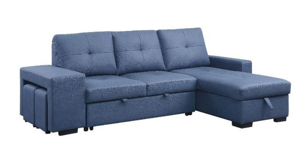 ACME Strophios Reversible Sleeper Sofa, Blue Fabric