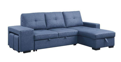 ACME Strophios Reversible Sleeper Sofa, Blue Fabric