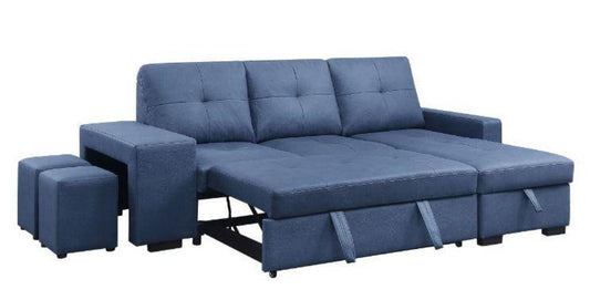 ACME Strophios Reversible Sleeper Sofa, Blue Fabric