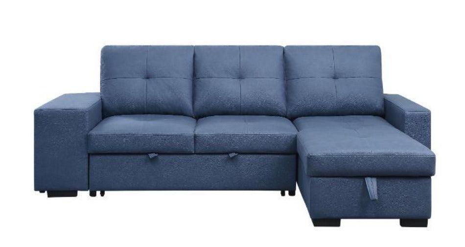 ACME Strophios Reversible Sleeper Sofa, Blue Fabric