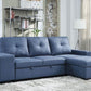 ACME Strophios Reversible Sleeper Sofa, Blue Fabric