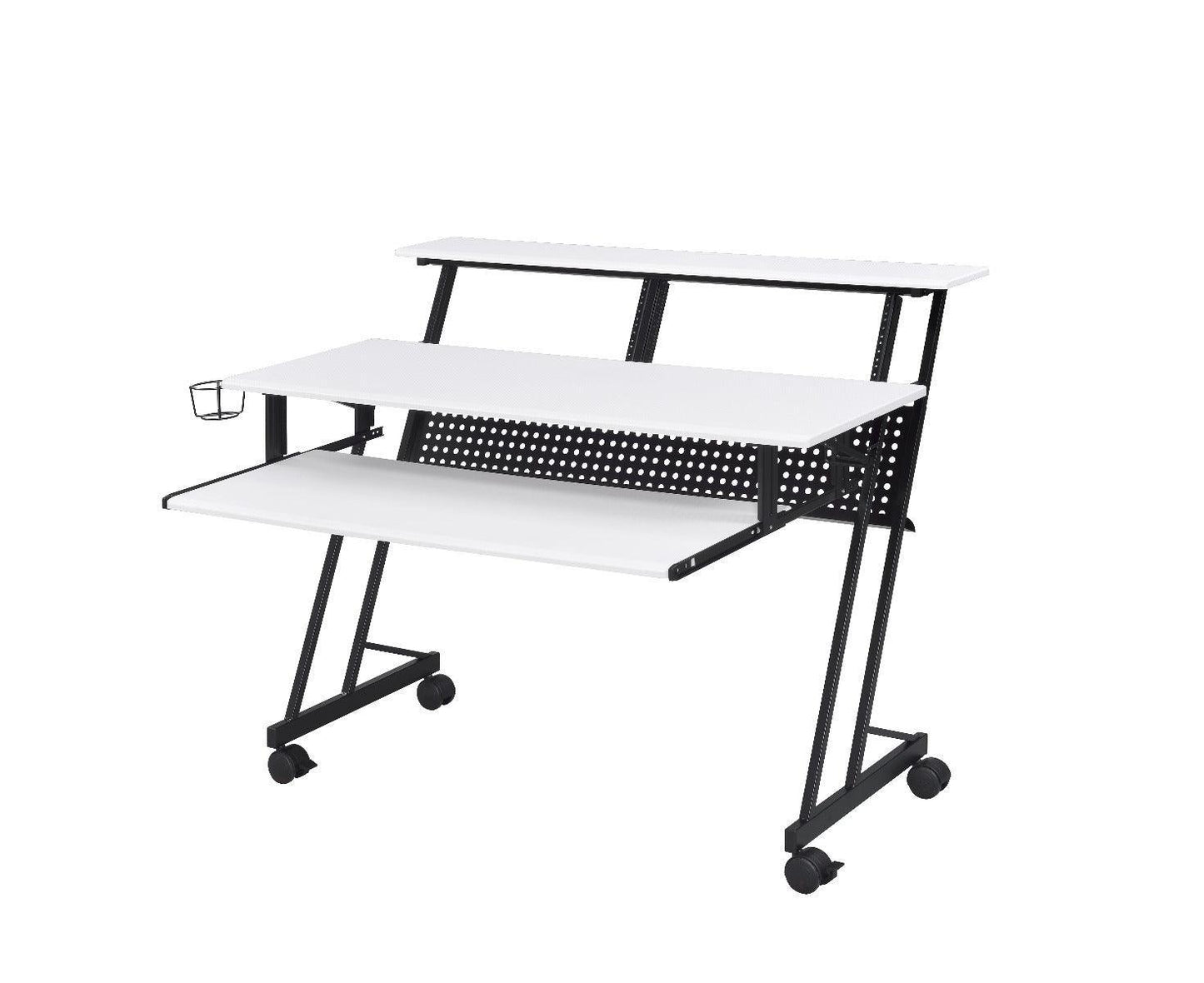 ACME Suitor Music Recording Studio Desk, White & Black