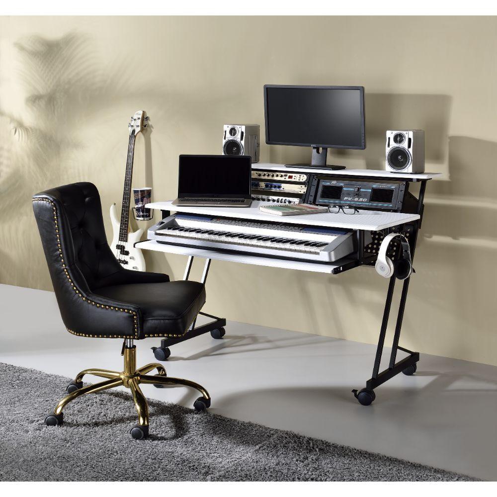 ACME Suitor Music Recording Studio Desk, White & Black