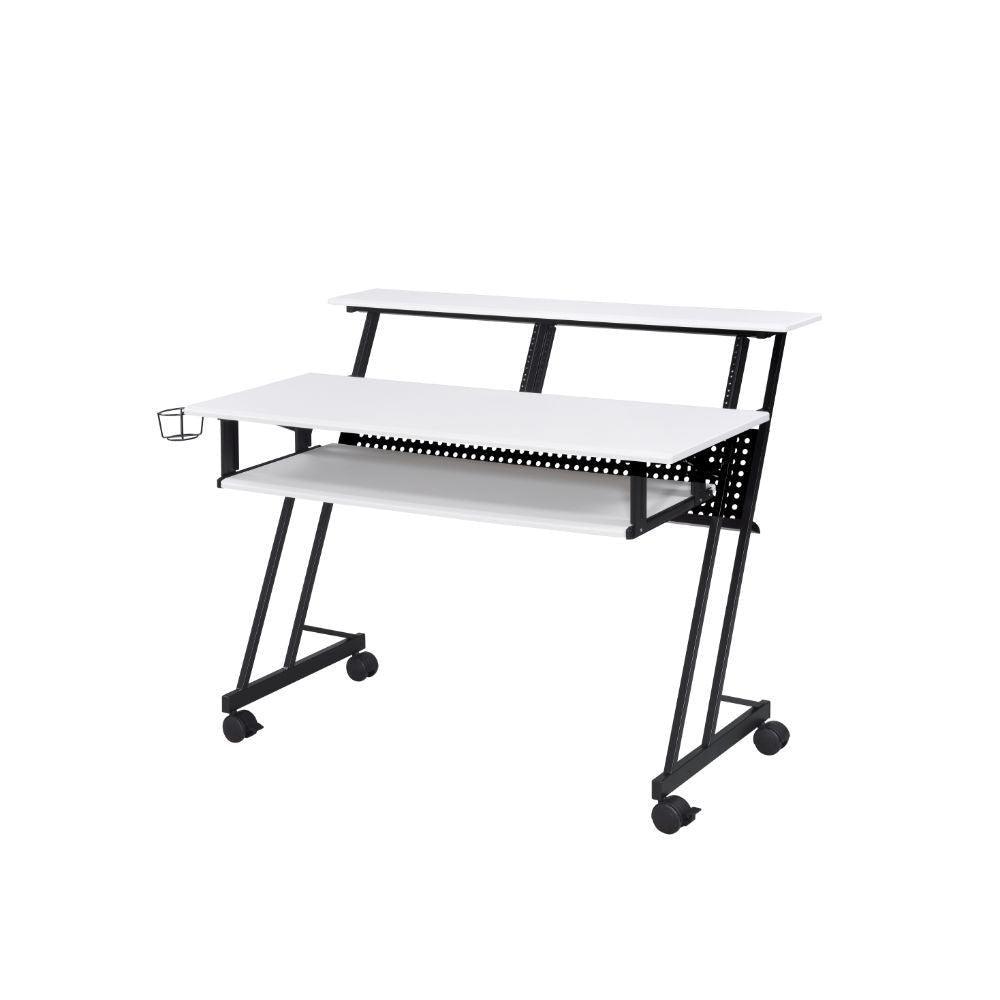 ACME Suitor Music Recording Studio Desk, White & Black