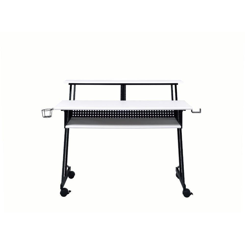 ACME Suitor Music Recording Studio Desk, White & Black