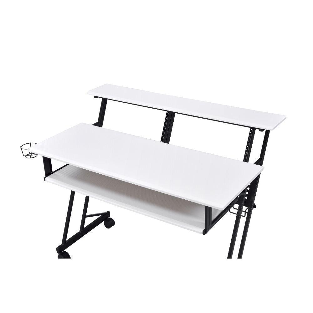 ACME Suitor Music Recording Studio Desk, White & Black