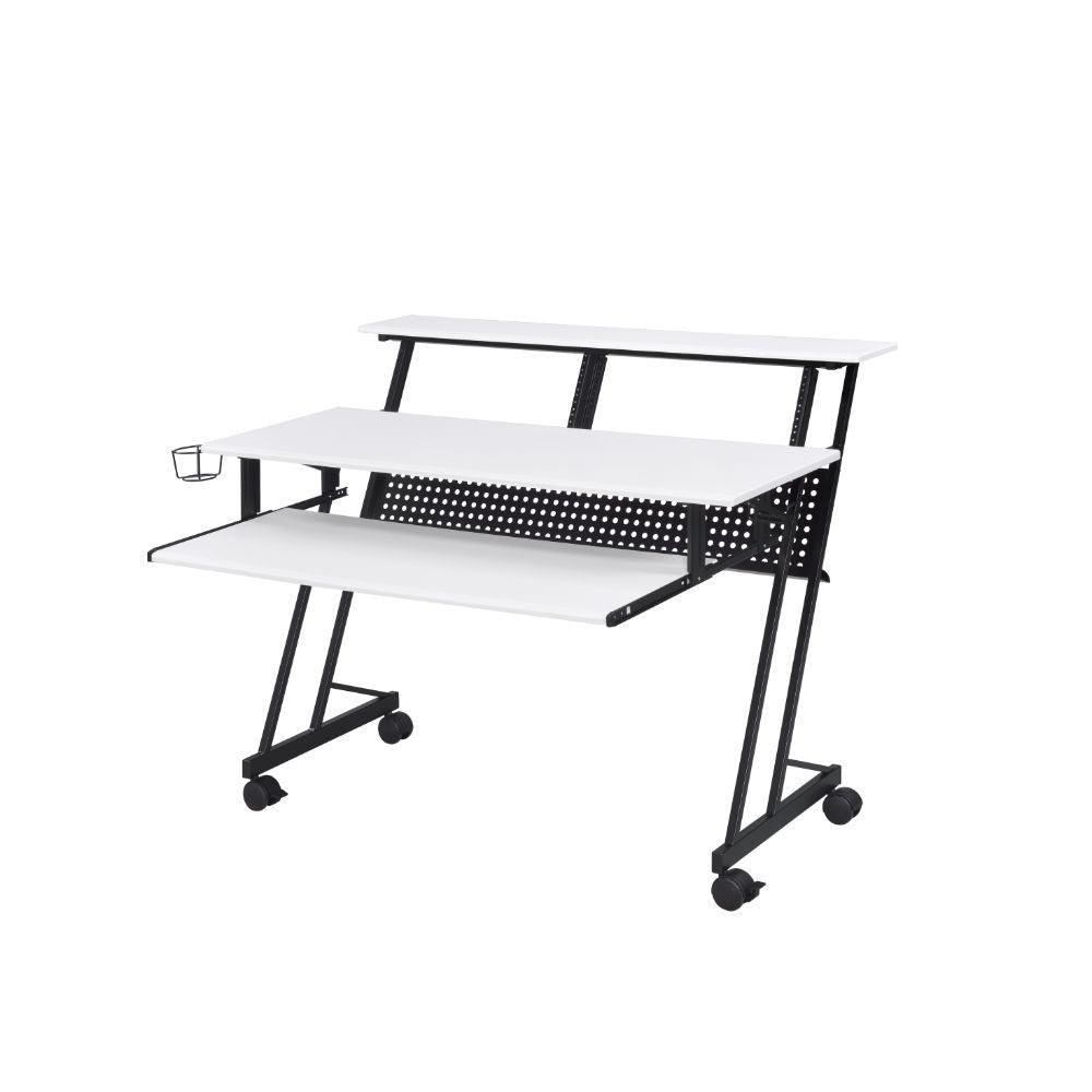 ACME Suitor Music Recording Studio Desk, White & Black