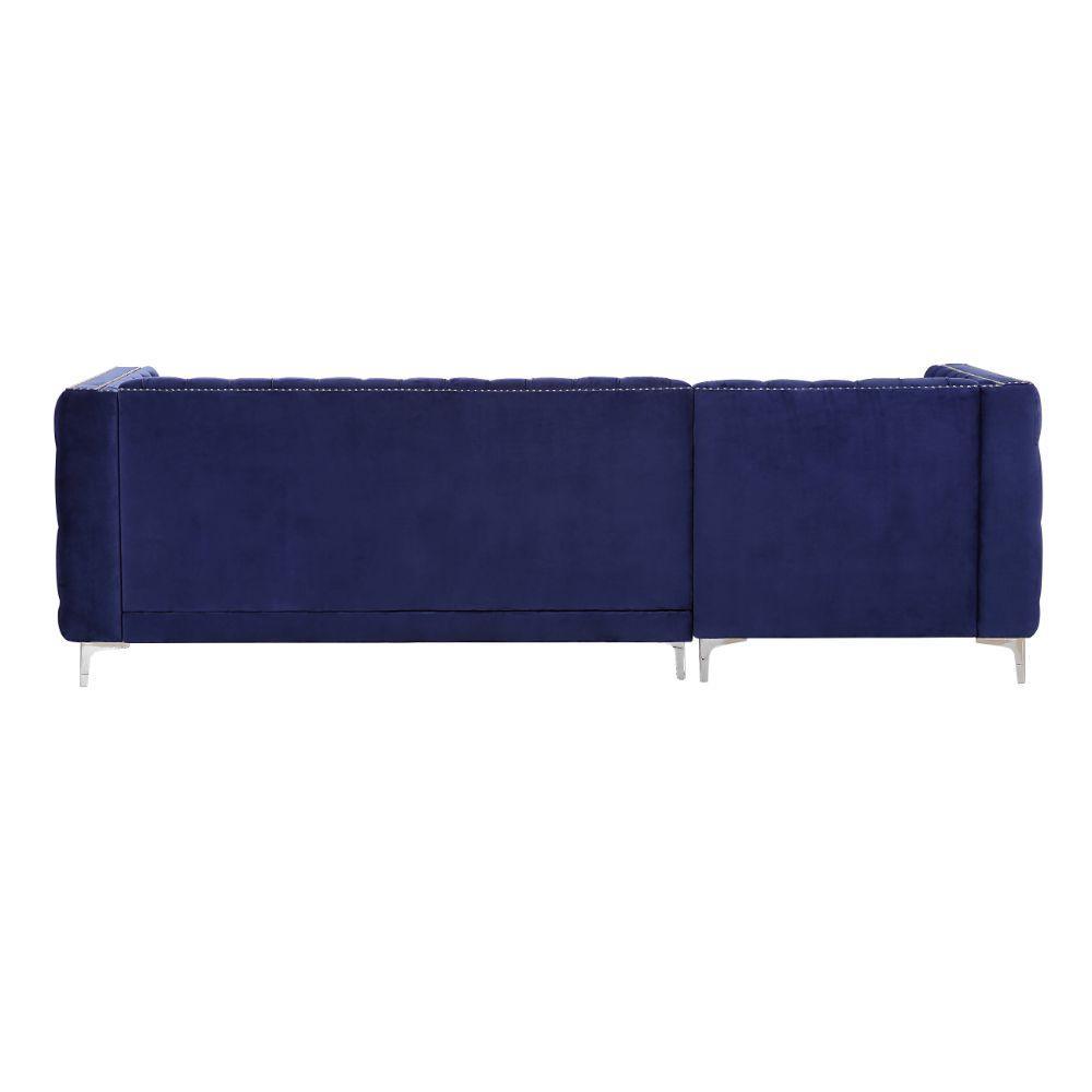 ACME Sullivan Sectional Sofa, Navy Blue Velvet