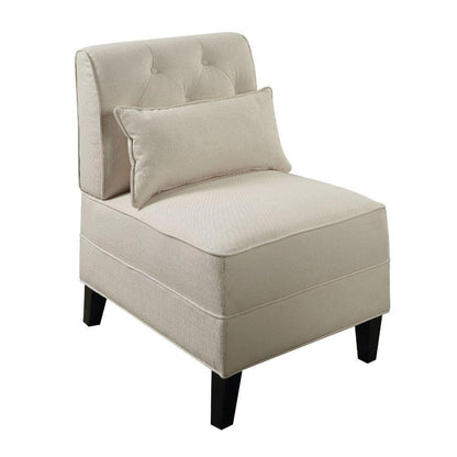 ACME Susanna Accent Chair & Pillow, Cream Linen