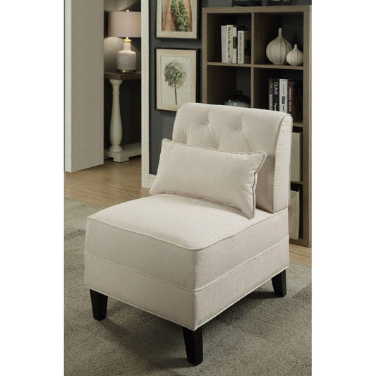 ACME Susanna Accent Chair & Pillow, Cream Linen