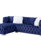 ACME Syxtyx Sectional Sofa w/4 Pillows, Blue Velvet