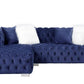 ACME Syxtyx Sectional Sofa w/4 Pillows, Blue Velvet