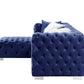 ACME Syxtyx Sectional Sofa w/4 Pillows, Blue Velvet