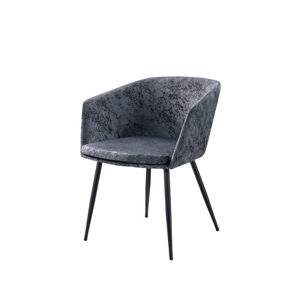 ACME Taigi 3Pc Pack Chair & Table, Gray Velvet & Black