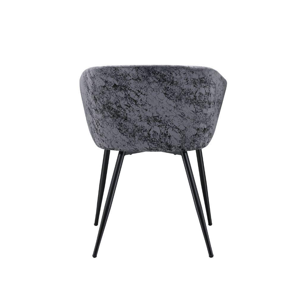 ACME Taigi 3Pc Pack Chair & Table, Gray Velvet & Black