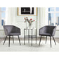 ACME Taigi 3Pc Pack Chair & Table, Gray Velvet & Black