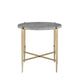 ACME Tainte End Table, Faux Marble & Champagne Finish