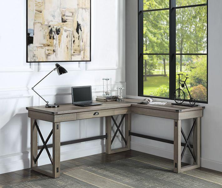 ACME Talmar Writing Desk w/Left Top, Rustic Oak Finish