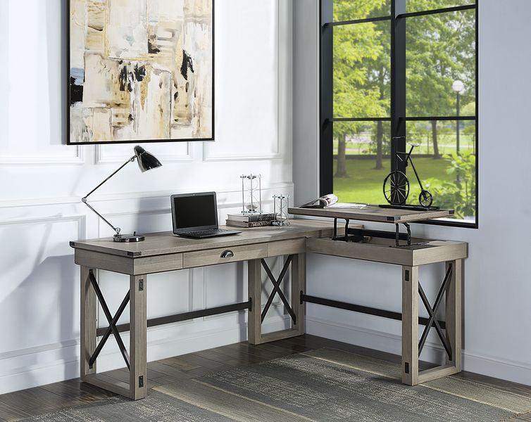 ACME Talmar Writing Desk w/Left Top, Rustic Oak Finish