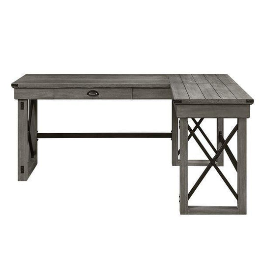 ACME Talmar Writing Desk w/Left Top, Weathered Gray Finish