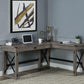 ACME Talmar Writing Desk w/Left Top, Weathered Gray Finish