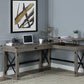 ACME Talmar Writing Desk w/Left Top, Weathered Gray Finish