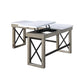 ACME Talmar Writing Desk w/Lift Top, Marble Top & Rustic Oak Finish