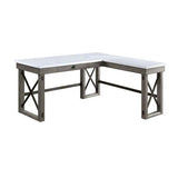 ACME Talmar Writing Desk w/Lift Top, Marble Top & Weathered Gray Finish