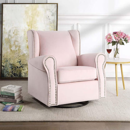 ACME Tamaki Swivel Chair w/Glider , Pink Fabric