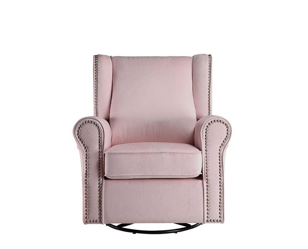 ACME Tamaki Swivel Chair w/Glider , Pink Fabric