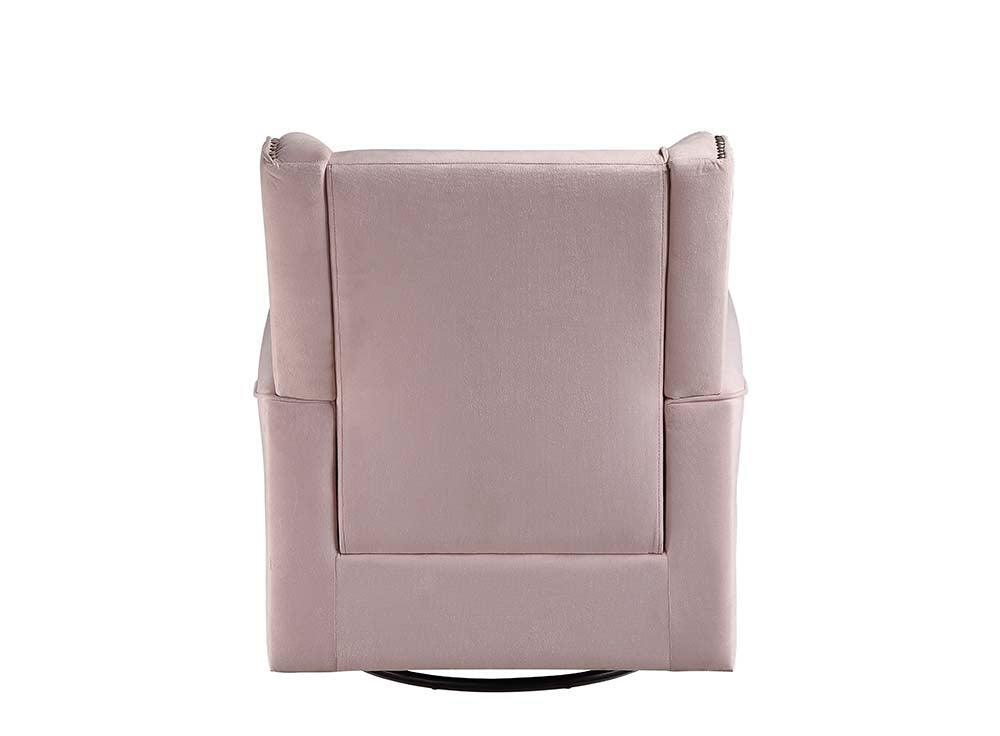 ACME Tamaki Swivel Chair w/Glider , Pink Fabric