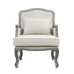 ACME Tania Chair w/Pillow, Cream Linen & Brown Finish