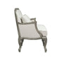 ACME Tania Chair w/Pillow, Cream Linen & Brown Finish