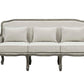 ACME Tania Sofa w/3 Pillows, Cream Linen & Brown Finish