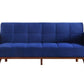 ACME Tanitha Adjustable Sofa, Blue Velvet & Natural Finish