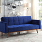 ACME Tanitha Adjustable Sofa, Blue Velvet & Natural Finish