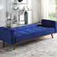 ACME Tanitha Adjustable Sofa, Blue Velvet & Natural Finish