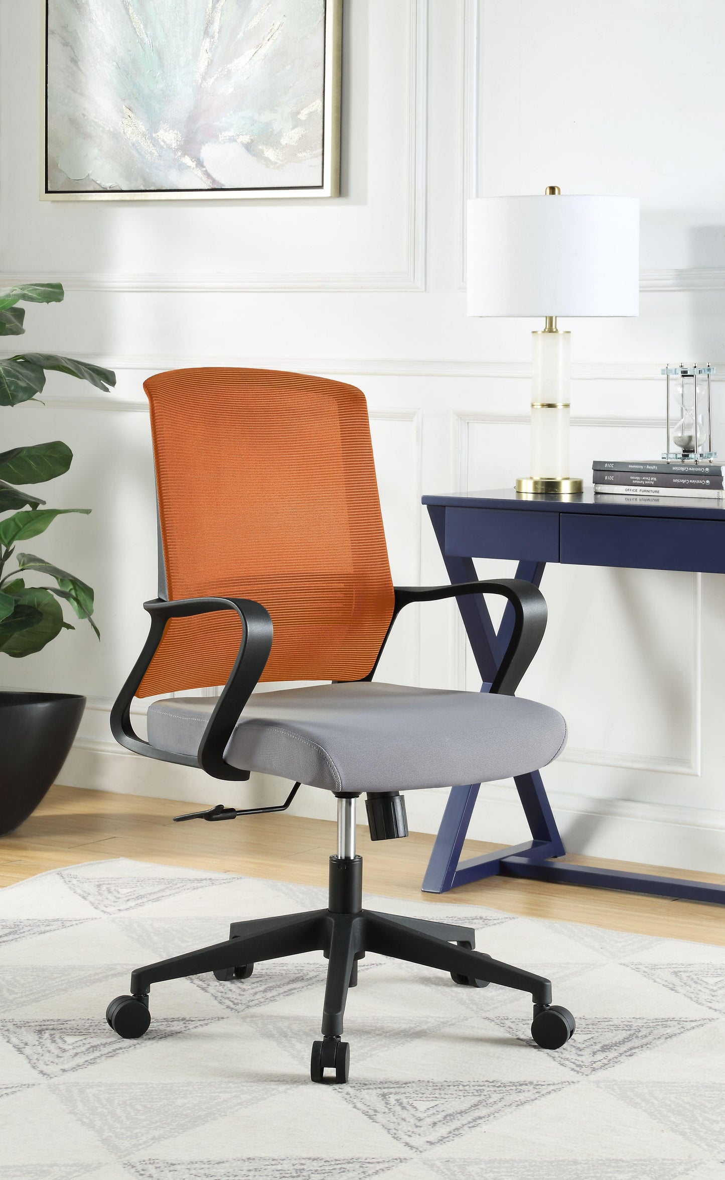 ACME Tanko Office Chair, Orange & Gray Fabric