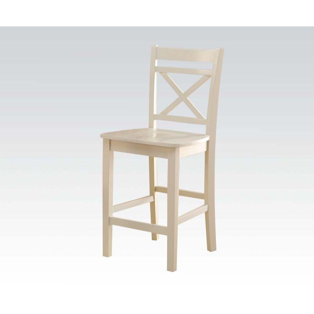 ACME Tartys Counter Height Chair (Set-2), Cream